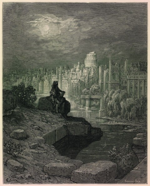 Ruin Lust. Gustave Doré, The New Zealander in London; A pilgrimage, 1872. University Art Museum, University College London. Courtesy Tate, Londra
