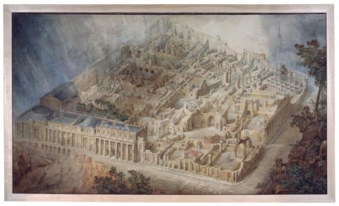 Ruin Lust. Joseph Gandy, vista aerea della sezione della Bank of England da sud-est, 1830. Courtesy Trustees of Sir John Soane's Museum e Tate, Londra