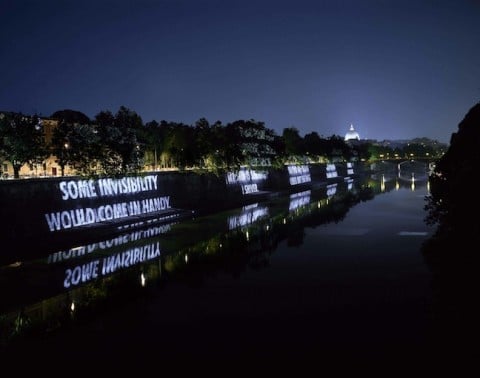 Jenny Holzer, For the Academy (2007), Piazza Tevere, Roma 