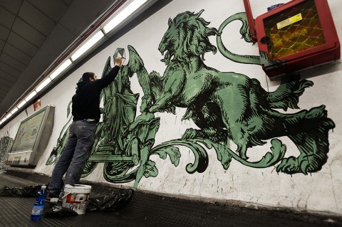 Spagna-stazione della street art - Lucamaleonte, Closing up
