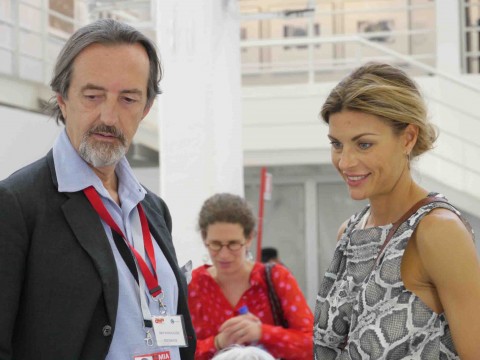 Martina Colombari con Giovanni Gastel