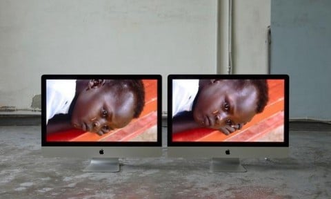 Massimo Grimaldi, Emergency's Bangui And Mayo Paediatric Centres Photos Shown On Two Apple iMac Core 2 Duos, 2010