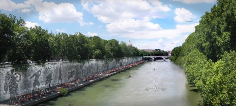 Il rendere dell'intervento di Kentridge a Roma - immagine di Pippo Marino