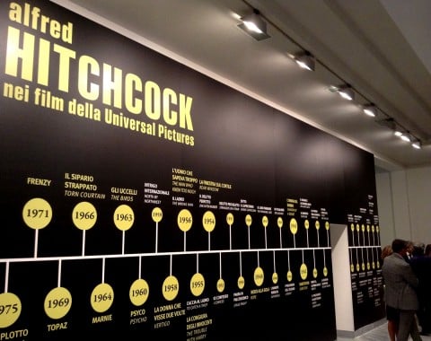 Veduta della mostra Alfred Hitchcock nei film della Universal Pictures, Parma, 2014