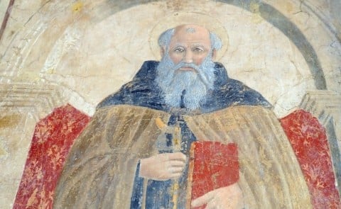 Un particolare del Sant’Antonio Abate attribuito a Piero della Francesca (foto arezzonotizie)