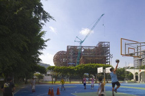 Il TPAC di Taipei in fase di costruzione. Courtesy of OMA – Foto Philippe Ruault