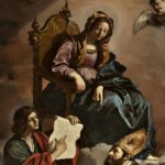 Guercino - Madonna in trono con San giovanni Evangelista e S