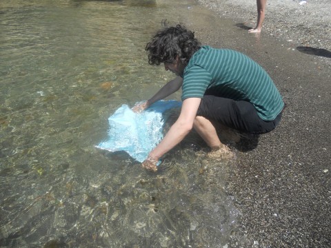 Runo Lagomarsino, durante l'esecuzione de La Muralla Azul