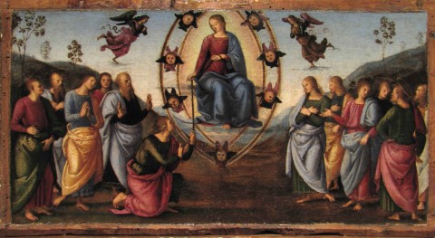 Perugino o Raffaello, Predella della Pala Fano, dalle Storie della Vita della Vergine,  1497, Museo e Pinacoteca civica di Fano © Soprintendenza per i Beni Storici Artistici ed Etnoantropologici delle Marche