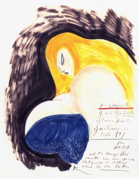 Un disegno di Federico Fellini