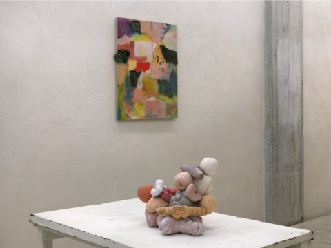 Alexis Marguerite Teplin - La Grotta Rosa - veduta della mostra presso la Galleria CAR drde, Bologna 2014 - photo Dario Lasagni