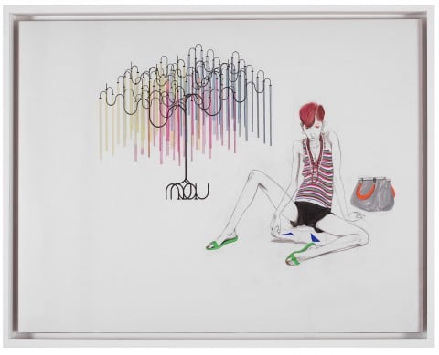 Charles Avery - Untitled, Study of Girl with tree, 2014. Courtesy  Studio SALES di Norberto Ruggeri, Roma