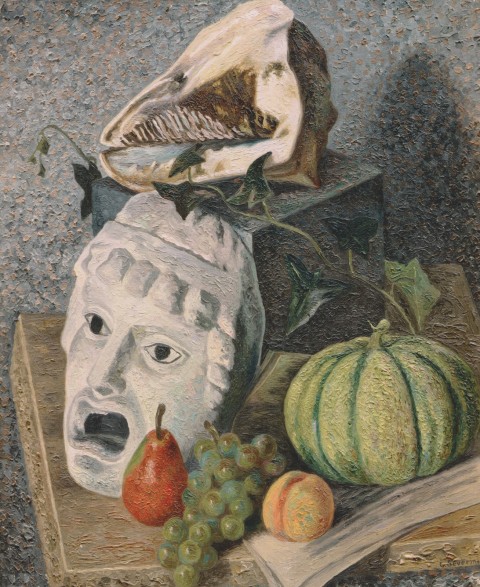 Gino Severini, Natura morta con conchiglia e maschera (1930)