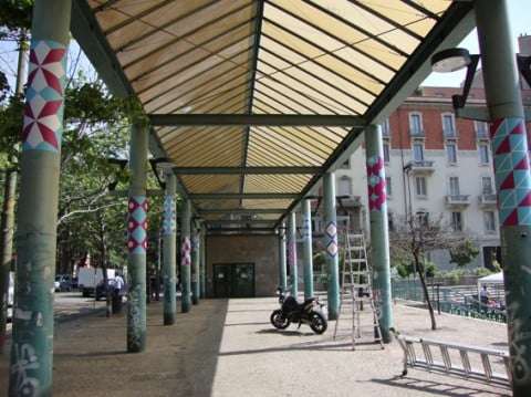 Il portico di Piazza Gramsci com'era