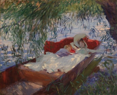 John Singer Sargent, Two Women Asleep in a Punt under the Willows, 1887 ca. – © Museu Calouste Gulbenkian, Lisbona – photo Catarina Gomes Ferreira