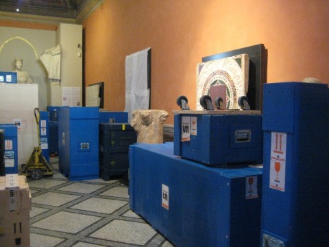 Musei Capitolini, Le casse nella Sala del Medioevo (27 maggio 2014)