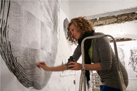 Sissi al lavoro alla Fondazione Volume, Roma 2012 - photo Federico Ridolfi