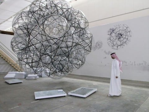 Thomas Saraceno, Flying Air-Port-City, 2007 - Commissioned & produced by Sharjah Biennial 2007 - Photo by Peter Riedlinger