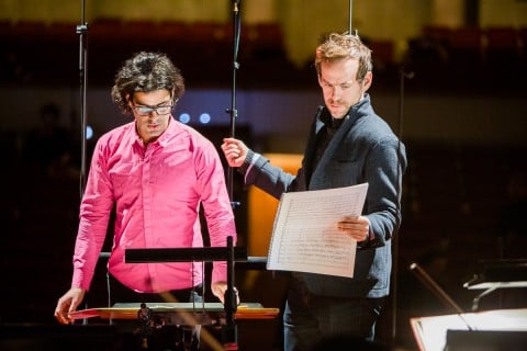 Bassem Akiki e Bryce Dessner durante le prove - photo Marcin Oliva Soto