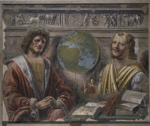 Donato Bramante, Eraclito e Democrito, 1486-87 - Milano, Pinacoteca di Brera