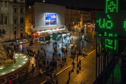 L'opera di Donato Piccolo installata a Piazza Navona - foto Ruggero Passeri