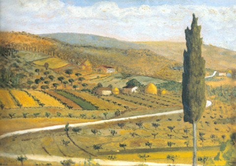 Amintore Fanfani, Pian di Guido, 1936 - olio su tela
