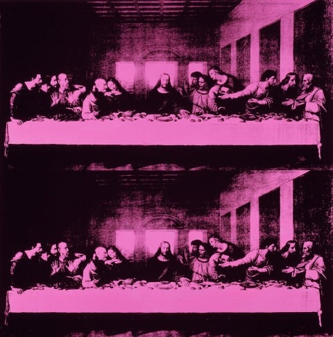 Andy Warhol, The Last Supper, acrilico su tela, 100 x 100 cm. Collezione Credito Valtellinese 