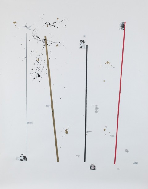 Federico Luger, Line concept, 2013, Acrilico, collage su carta, 190 x 150 cm