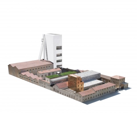 Il rendering della nuova sede di Milano della Fondazione Prada