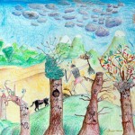 L'opera realizzata durante il laboratorio alla scuola elementare Di Donato, guidato da Massimo Livadiotti