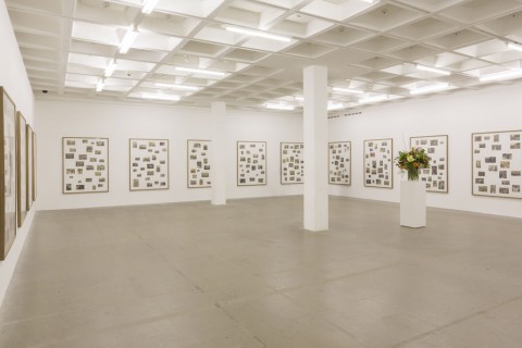 Willem de Rooij, Index Riots, Protest, Mourning and Commemoration (as represented in newspapers, January 2000- July 2002) installation view 1. Photo Max McClure 2014