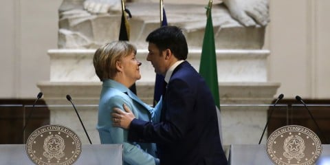 Matteo Renzi e Angela Merkel a Firenze