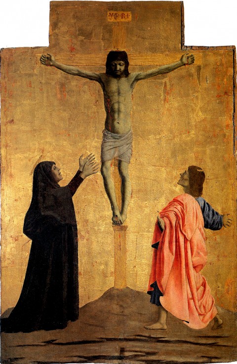 Piero della Francesca, Polittico della Misericordia, Crocifissione (1444-64)