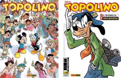 A sinistra, la copertina di Topolino pro Charlie sostituita con quella di destra