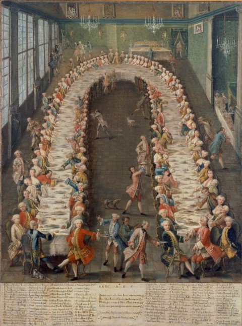 Pietro Longhi (bottega), Convito in casa Nani alla Giudecca, 1755 - Ca’ Rezzonico, Fondazione Musei Civici di Venezia