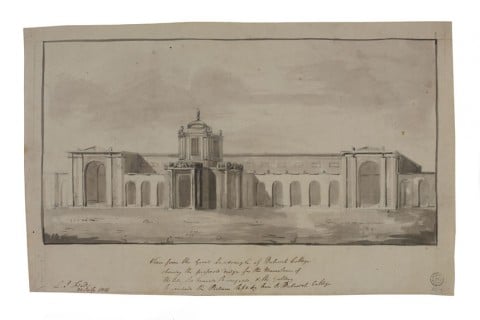 John Soane, Perspective of the East Front of Dulwich Picture Gallery, 1812