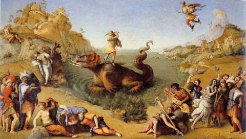 Piero di Cosimo, Andromeda freed by Perseus, 1510-15 ca. - Uffizi, Firenze