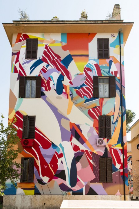 Satone, Cascata di Parole, 2015 - uno dei muri del progetto Big City Life a Tor Marancia