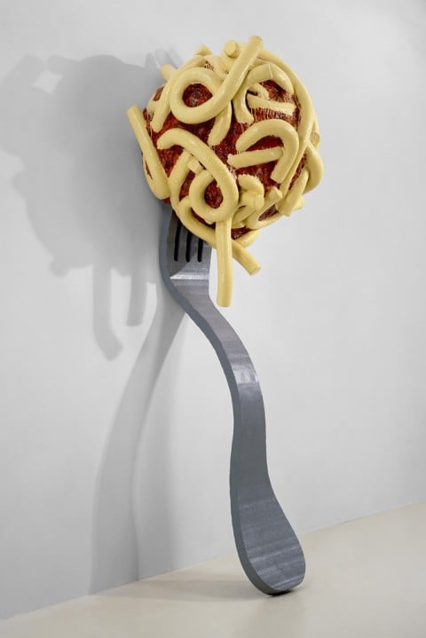 Triennale Arts&Foods - Claes Oldenburg and Coosje van Bruggen, LeaningFork with Meatball and Spaghetti II