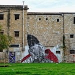 Palermo, Piazza Magione con un murale di Sten Lex