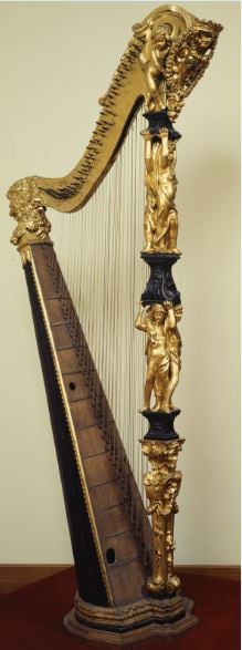 Roma, prima metà sec. XVII, Arpa Barberini, ante 1634, Roma, Museo Nazionale degli Strumenti Musicali