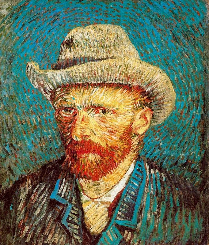 Vincent Van Gogh, Autoritratto con cappello di feltro, 1887, olio su tela
