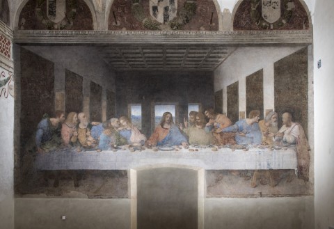 Leonardo da Vinci, Ultima Cena, 1494-98. Refettorio della Chiesa di Santa Maria delle Grazie, Milano. Nuova illuminazione a LED realizzata da iGuzzini