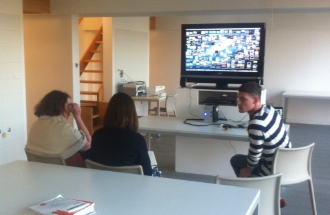 Durante le studio visit alla Fondazione Spinola Banna (Foto Lorenzo Balbi)