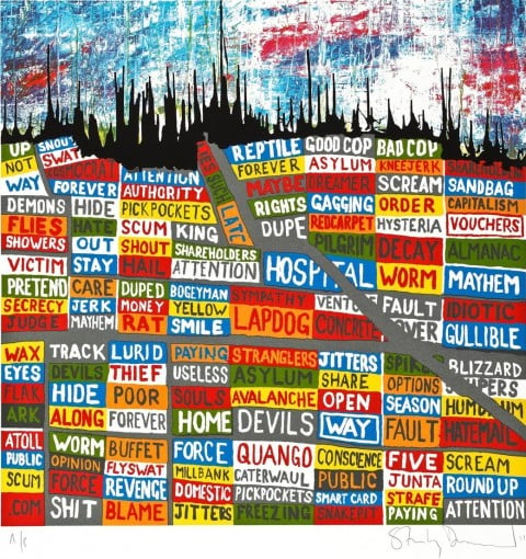 a cover di Hail To The Thief, dei Radiohead, disegnata da Stanley Donwood