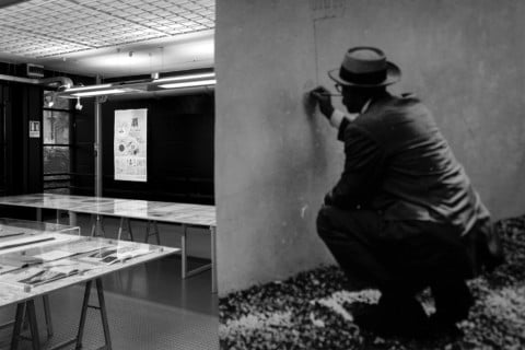 Saul Steinberg a Milano - veduta della mostra al Politecnico di Milano, 2015 - photo Gerardo Semprebon