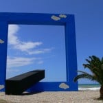 Tano Festa, Monumento per un poeta morto (finestra sul mare), 1989, Fiumara d'Arte