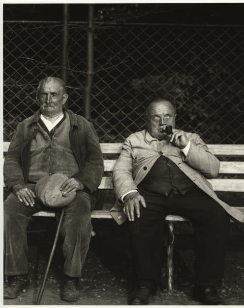 August Sander, German, 1876–1964 Blind Miner and Blind Soldier, c. 1930 from People of the 20th Century: Idiots, the Sick, the Insane and Dying Gelatin silver print, 10 3/16 × 7 3/8″(25.8 × 18.7 cm) The Museum of Modern Art, New York Acquired through the generosity of the Sander family
