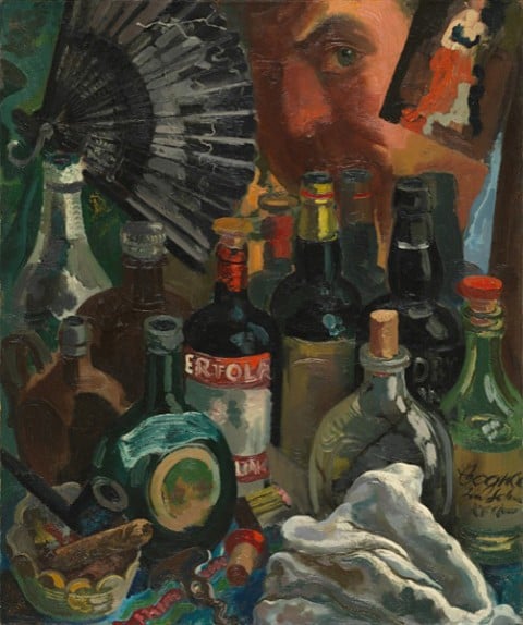 George Grosz, Io e lo specchio del bar, 1937