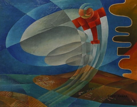 Giulio D’Anna, Volo sull’Etna, 1930 - Olio su tela, cm 45x47 - Courtesy Collezione Jacorossi